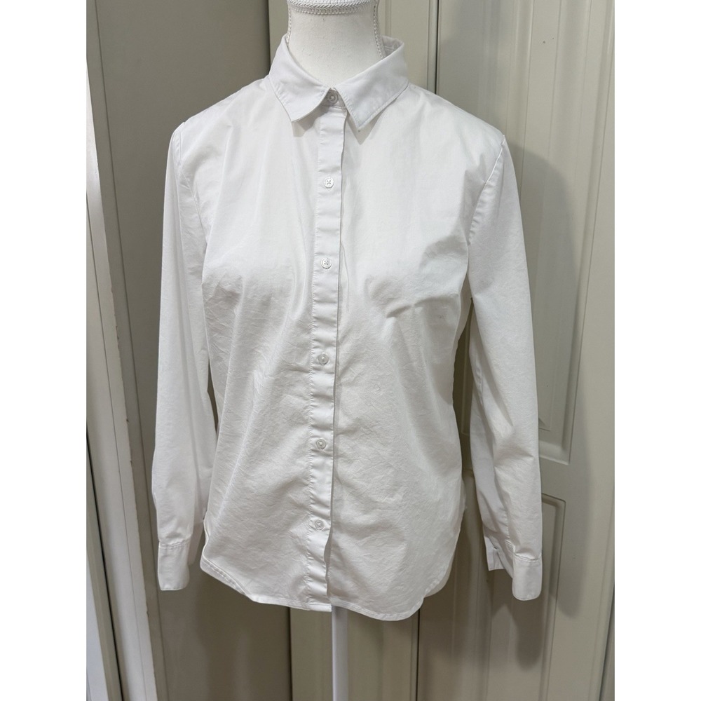 Apt 9 Essentials Petite PL White Button‎ Down Shirt Classic Office Blouse Work
